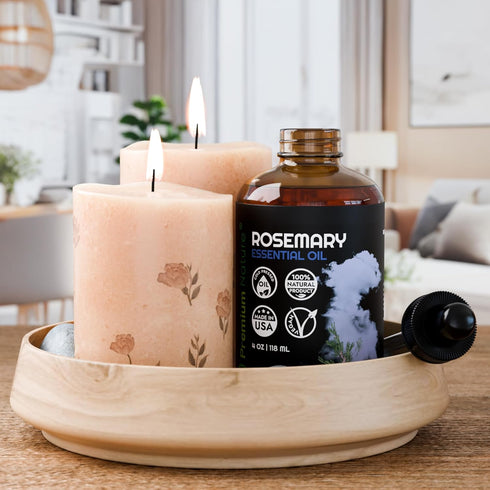Organic Rosemary Essential Oil for Diffuser Aromatherapy Oil Rosemary Essential Oil for Skin Organic Rosemary Oil for Hair Growth Organic Diffuser...