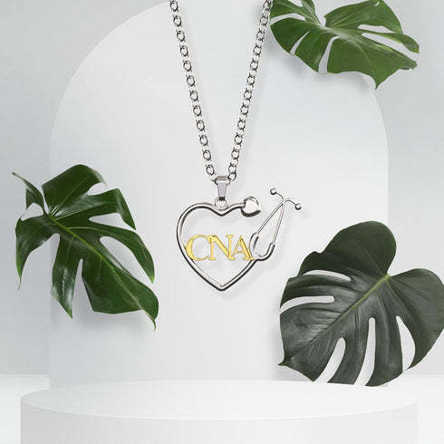 CNA Certified Nurse Assistant Stethoscope Heart Necklace, CNA Gift, CNA Pendant...