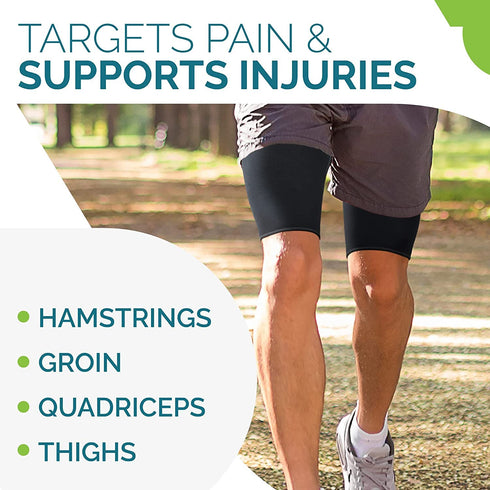 Thigh Compression Sleeve for Men & Women | Thigh Brace for Sciatica Pain Relief, Leg Injury, Hamstring & Hip Support | Ideal for Running & Workout...