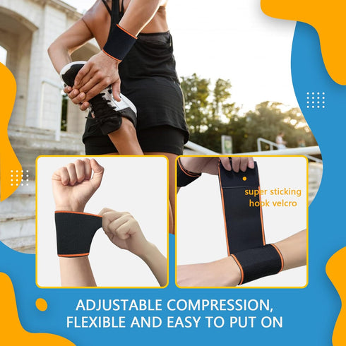 Carpal Tunnel Wrist Brace,Adjustable Wrist Support Compression Strap for Wrist Pain Relief,Elastic Hand Brace Wraps for Fitness,Weightlifting,Tend...