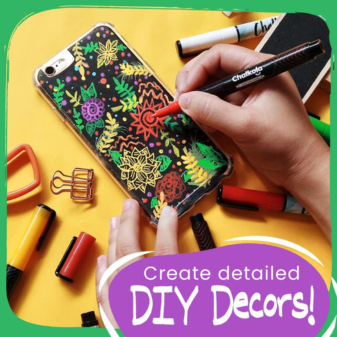 Extra Fine Tip Liquid Chalk Markers (10 Pack) with Gold & Silver - Erasable Dry Erase Marker Pens for Blackboard, Windows, Chalkboard Signs, Bistr...