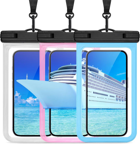 2024 3-Pack Waterproof Phone Pouch, Cruise Ship Essentials Must Haves Dry Bag for Vacation Beach Travel Kayak Boat Accessories, Water Proof Phone ...