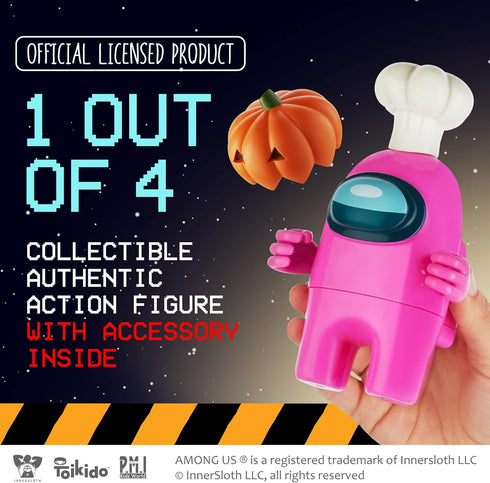 P.M.I. Among Us Action Figure | One of Four 4.5-Inch-Tall Collectibles | Among Us Toys and Playable Mini Toys | Pink Crewmate in The White My Name...