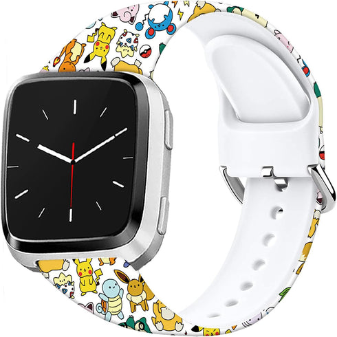 Pikacu Sea Turtle Anime Bands Compatible with Fitbit Versa 2/Versa/Versa Lite/Versa SE Band Fancy Soft Sport Silicone Cartoon Holiday Strap Men Wo...