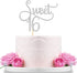 Silver Glitter Sweet 16 Cake Topper - Happy 16th Birthday - 16th Anniversary Party Decoration Supplies Sweet Sixteen Cake Topper...