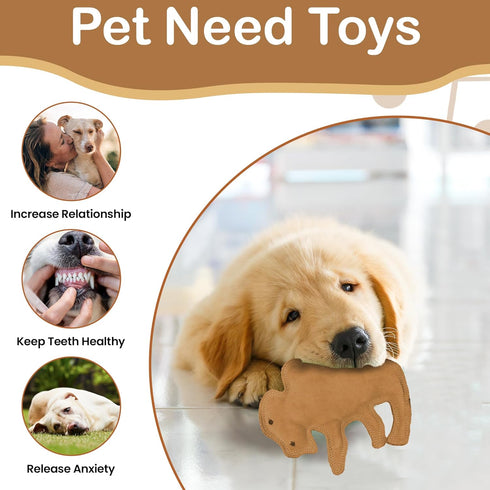 SPOT Dura-Fused Leather Buffalo - Dog Toy with Squeaker, Made With Real Leather and Jute Fabric, Interactive Toy for Aggressive Chewers, Durable S...