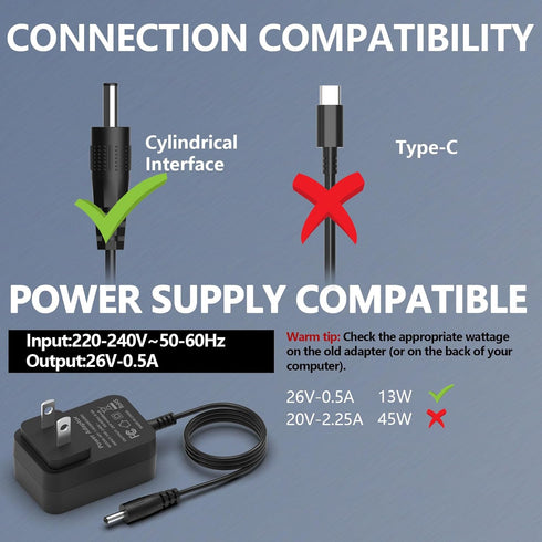 26V AC Adapter for Hoover Vacuum Charger, for Hoover BH52200 BH52212 BH52210 Hoover Linx Cordless Vacuum Charger 49037664 Hoover Freedom FD22 FD22...