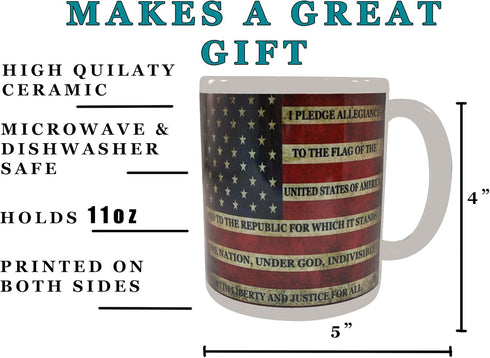Rogue River Tactical Patriotic USA Flag Funny Coffee Mug Novelty Cup Gift America Pledge of Allegiance...