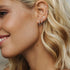 10 Pairs Surgical Steel Earrings Sets for Multiple Piercing, Lightweight Small Huggie Hoop Earrings, Flat Back Tiny Ball CZ Stud Earrings for Cart...