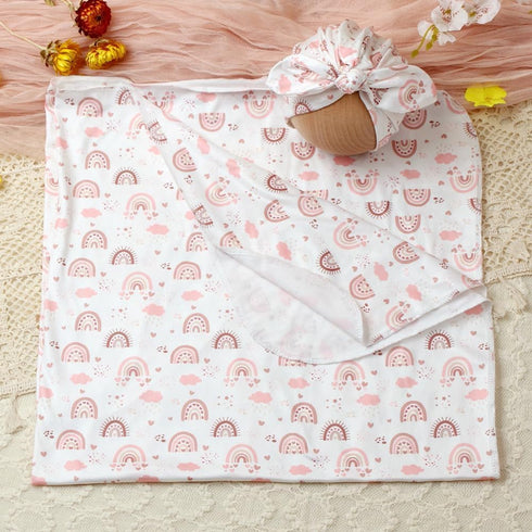 Baby Swaddle Blanket and Headband Set, Newborn Receiving Blanket Swaddle Wrap for Girls and Boys, Swaddling Blankets Neutral for Newborn?Soft and ...