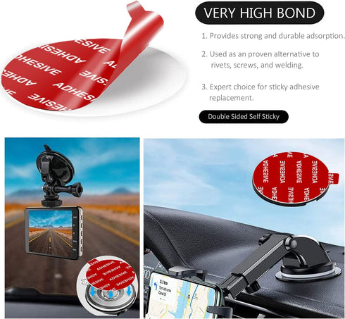 9 PCS 80mm(3.15 inches) Adhesives Pads for Dashboard/Windshield Suction Cup Mount, Transparent Double-Sided Sticker Windshield Mount Adhesives for...