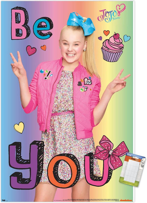 Trends International JoJo Siwa - Be You Wall Poster, 22.375" x 34", Poster & Mount Bundle...
