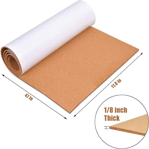 Self-Adhesive Cork Board Roll, 1/8" Thick Cork Boards for Walls, 47"x12" Cork Board Rolls Bulletin Boards for Home School Officel(3mm,Roll,30120)…...