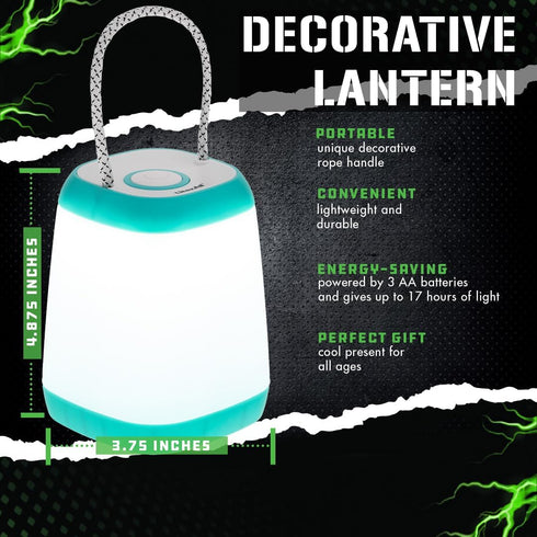 LitezAll Mini Lantern | Easy Pushbutton On/Off Camping Lantern | Energy Saving Battery Operated Lantern | Outdoor Lantern with Decorative Rope Han...