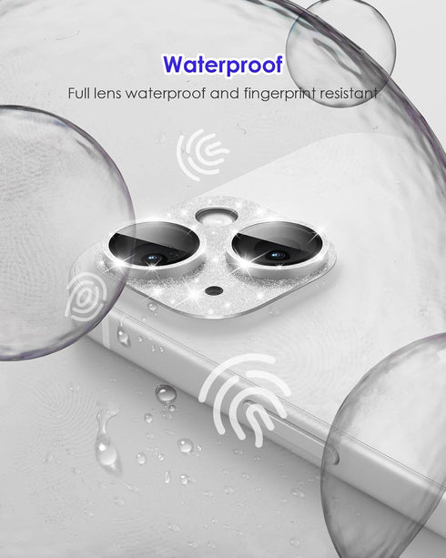 for iPhone 15 Plus/iPhone 15 Camera Lens Protector Glitter Plus Aluminium Alloy Ring 9H Tempered Glass Screen Case Friendly Camera Cover for iPhon...