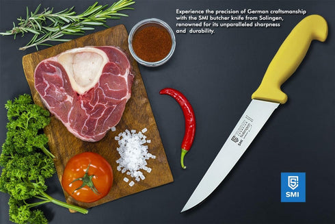 SMI 7 inch Solingen Butcher Knife - Professional Chef Knife for Meat Cutting and Processing - Made in Germany...