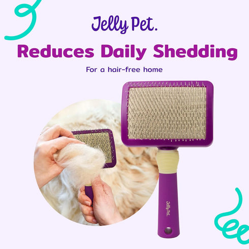 Pivoting Slicker Brush, Brush Head Moves, Soft Pin Slicker, Protects Skin, Prevents Irritation, Effortless Brushing of Shedding Dogs, Detangles an...