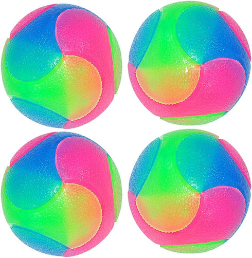 FineInno 4 pcs Large Light Up Dog Balls Flashing Elastic Ball Glow in The Dark Interactive Pet Toys for for Golden Retriever,Labrador,Large Dogs...
