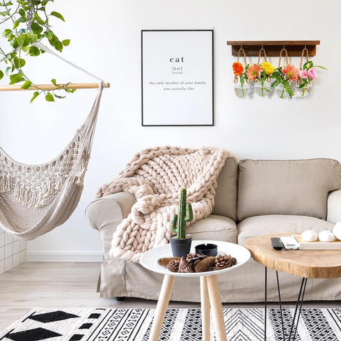 4 Pcs Wall Hanging Glass Plant Stand indoor, Desktop Propagation Stations Plant Pot Wall vase with Wooden Stand Eggshell Shape-Water Planting Air ...