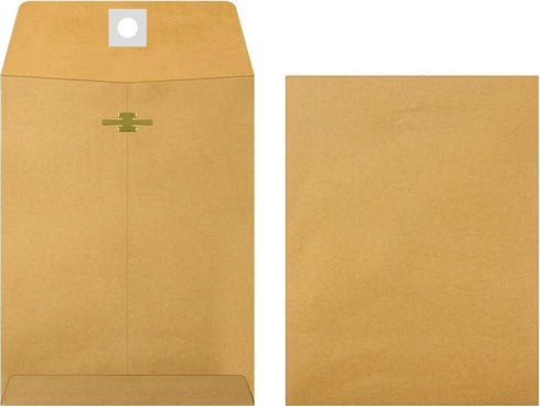 4 Sizes Clasp Envelopes Kraft Paper Catalog Clasp Envelope with Clasp Closure for Filing, Storing or Mailing Documents, 50 Pieces (Brown,5 x7 In,6...