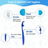 4-Pack Orthodontic Dental Care Kit – includes Soft Bristle Toothbrushes and Braces-Friendly Brush Flosser for Cleaner Interdental Brush Toothpick,...