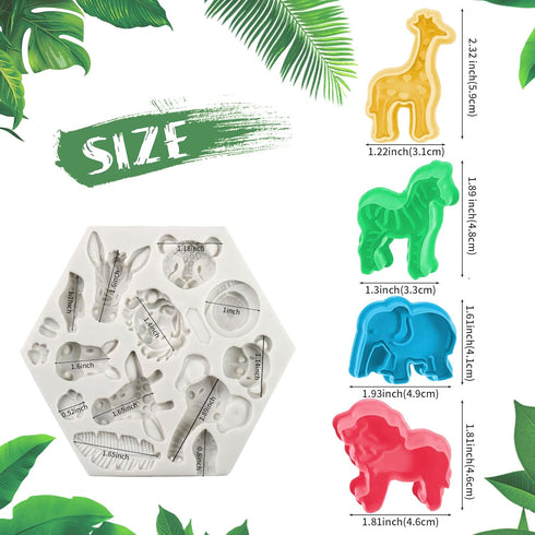 JeVenis Set of 5 Jungle Safari Animal Cake Mold Jungle Safari Animal Cupcake Decoration Jungle Animals Cookie Cutters Jungle Safari Animal Cake De...