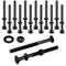 Zonon Carriage Bolt Kit Galvanized Carriage Bolt Set Includes Rust Resistance Bolts Washers and Nuts for Fastening Accessories (12 Sets,Black,1/4 ...