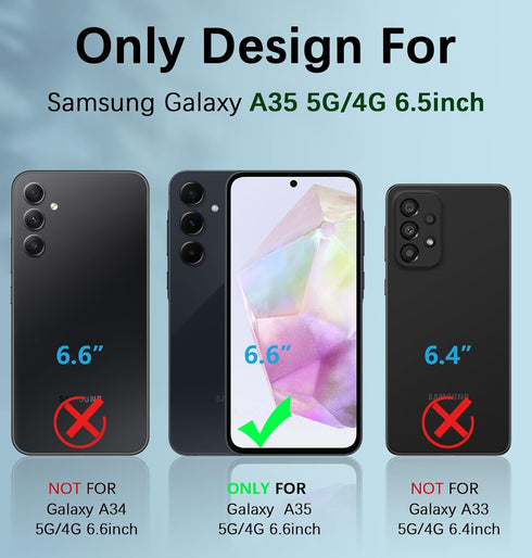 FNTCASE for Samsung Galaxy A35-5G Case: Phone Case with Built-in Screen Protector Protective Silicone Cell Phone Cover Rugged Shockproof Full Prot...