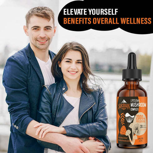 Liposomal Mushroom Complex Drops 2000 MG - 20 Organic Mushroom Extracts - Advanced Liquid Formula for Immunity, Cognitive and Memory - Lions Mane ...