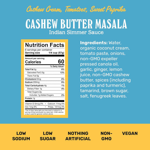 Brooklyn Delhi Vegan Butter Chicken | Indian Simmer Sauce with Cashew Cream Tomatoes, Sweet Paprika | Mild Enough for a Kid, Flavorful for a Foodi...