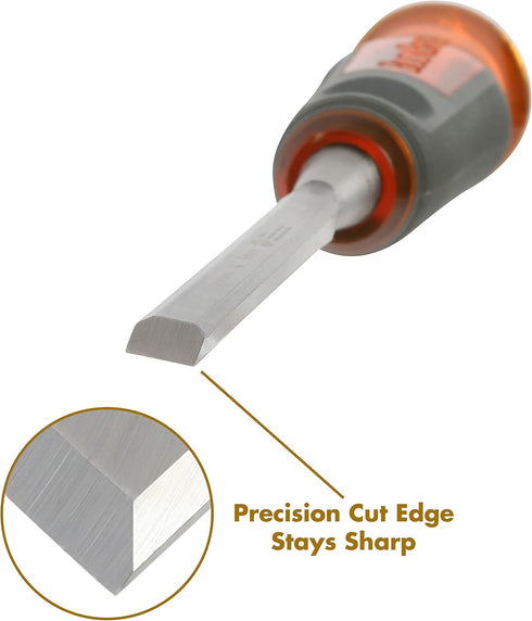 Buck Brothers 74812 3/8-Inch Pro Full Tang Wood Chisel, Beveled Edge Chisel for Carpentry and Woodworking...