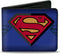 Buckle-Down Men's Superman Centered/Shield Stripe Blues, Multicolor, 4.0" x 3.5"...