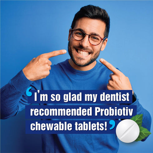 Oral Probiotics for Mouth Bad Breath 5 Billion CFU – Chewable Dental Probiotic for Teeth and Gums & Fresh Breath, Combats Dry Mouth, Halitosis & S...