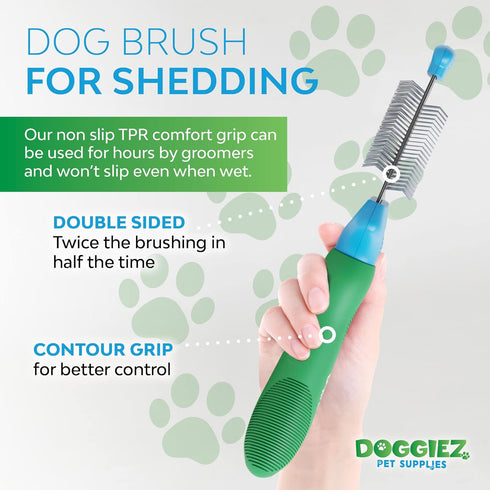 Slicker Brush for Dogs, Cats & Puppies - Deshedding Grooming Brush for Shedding Hair, Fur - Flexible Comb for Grooming Long Haired & Short Hair Br...