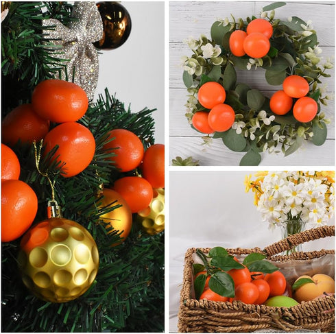 Fake Mini Tangerine Orange Artificial Fruit Simulation Fake Lifelike for Home Party Kitchen Festival Decoration 3 pcs...