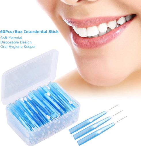 60Pcs/Box Dental Floss Picks Refill Toothpick Flosser Inter-Dental Stick Teeth Stick for Oral Deep Clean Health Care...