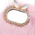 Mikikit Pink Plush Bunny Case for iPhone SE 2020/7/8 - Kawaii Fuzzy Fluffy Protective Case...
