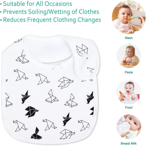 Baby Bibs Soft and Absorbent Organic Cotton Bandana Drool Bibs Set for Boys Girls Newborn 0-36 Months...
