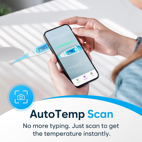 Easy@Home Digital Basal Thermometer with Blue Backlight LCD Display, 1/100th Degree High Precision and Memory Recall, NOT Bluetooth Enabled – Supp...