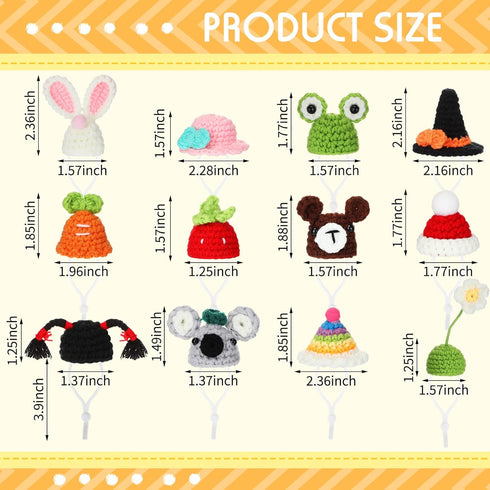 12 Pcs Hamster Hat Mini Hats for Snakes Small Animals Guinea Pig Hat Hamster Clothes Cute Tiny Rat Hat for Snakes Pets Lizards Hamsters Bearded Dr...