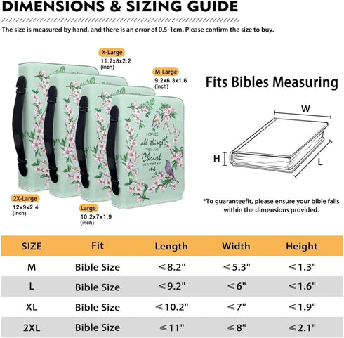 Sunflower Hummingbird Bible Covers Case PU Leather Bible Carrying Case with Handle Waterproof Bible Protector Multi-Purpose Bible Tote Bag Large S...