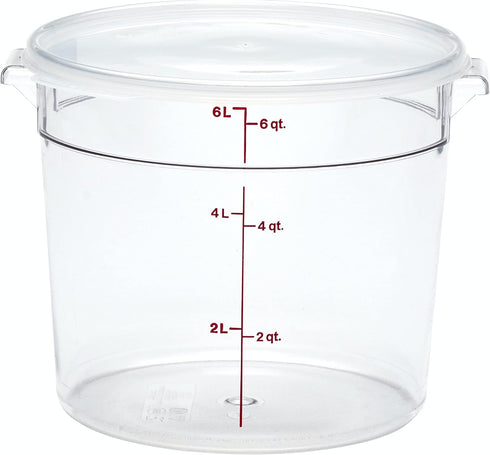 Cambro Food Storage Container - Round Series - 6 QT (Quart) - Commercial Grade for Food Prep (Clear)...