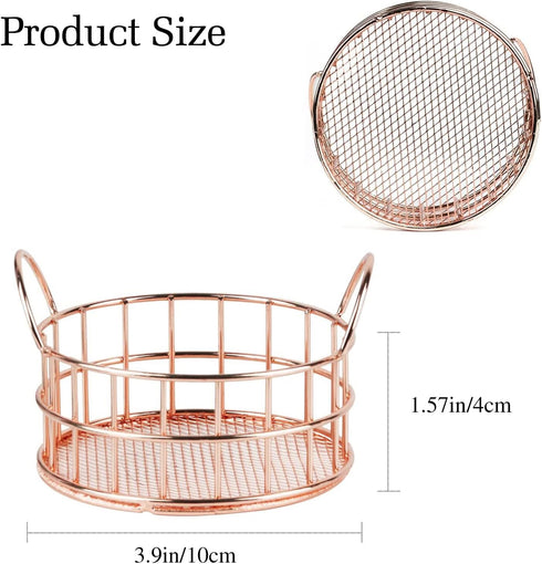 Rose Gold Binder Clip Holder, Mesh Desk Accessories, Desk top Metal Dispenser Organizer Desk Drawer Organizer, Small Office Supplies for School Of...