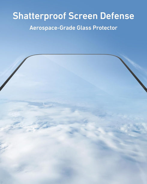 Anker 9H+ Glass for iPhone 15 Pro Screen Protector, Military Grade Shatterproof & Ultra Durable Screen Protector for 15 Pro, Tempered Glass Full C...