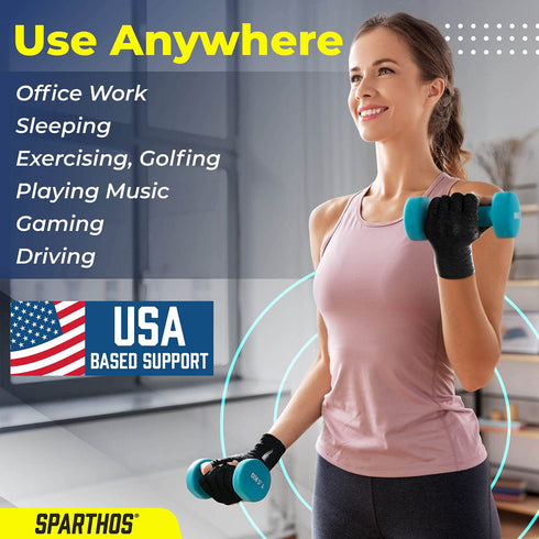 Sparthos Arthritis Hand Compression Gloves - Helps With Carpal Tunnel & Rheumatoid Artritis Pain - Support Your Hands While Typing - Fingerless Ci...