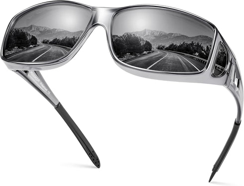 Polarized Sunglasses Fit Over Glasses for Women Men with UV400 Protection Over Wrap Around Sun Glasses...