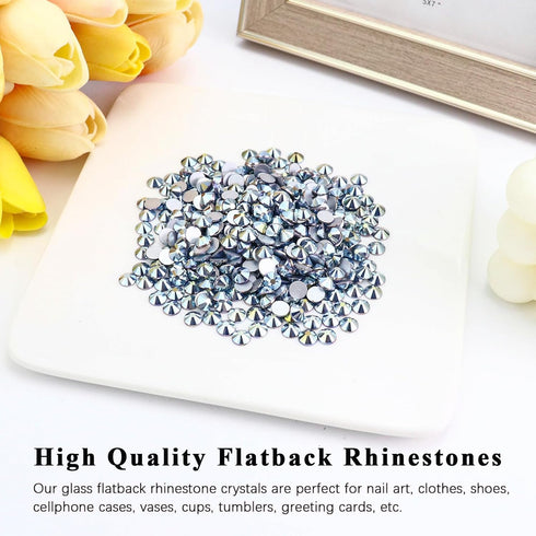 1440PCS SS20 Flatback Crystal Rhinestones Round Gems for Nail Art and Craft Clothes Glue Fix, Crystal Heart (4.6-4.8mm)...