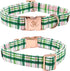 Elegant little tail Dog Collar with Bow - Pink with Green Plaid Boy or Girl Dog Collar Cute Bowtie Pet Collar Adjustable Dog Collar for X-Small Pu...