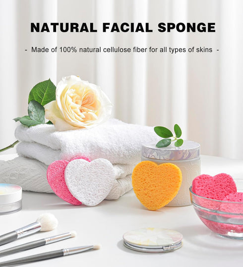 50-Count Compressed Facial Sponges for Estheticians- 100% Natural Cellulose Face Sponge Spa Sponges for Face Cleansing, Massage, Pore Exfoliating,...