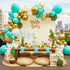 Teal Balloon Garland Kit with Gold Butterflies – Turquoise, Blue and Green, White & Gold Balloons in 18", 12", 5" Sizes – for Graduation, Baby Sho...